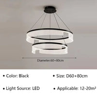 Lustre LED Anneaux Suspendu Nordique Moderne