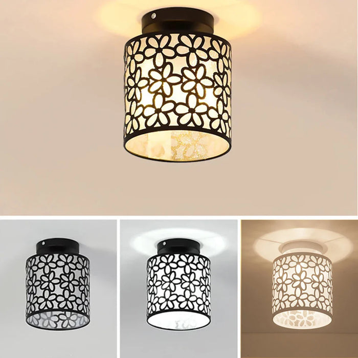 Plafonnier nordique moderne avec imprimé floral - Éclairage artistique et décoration