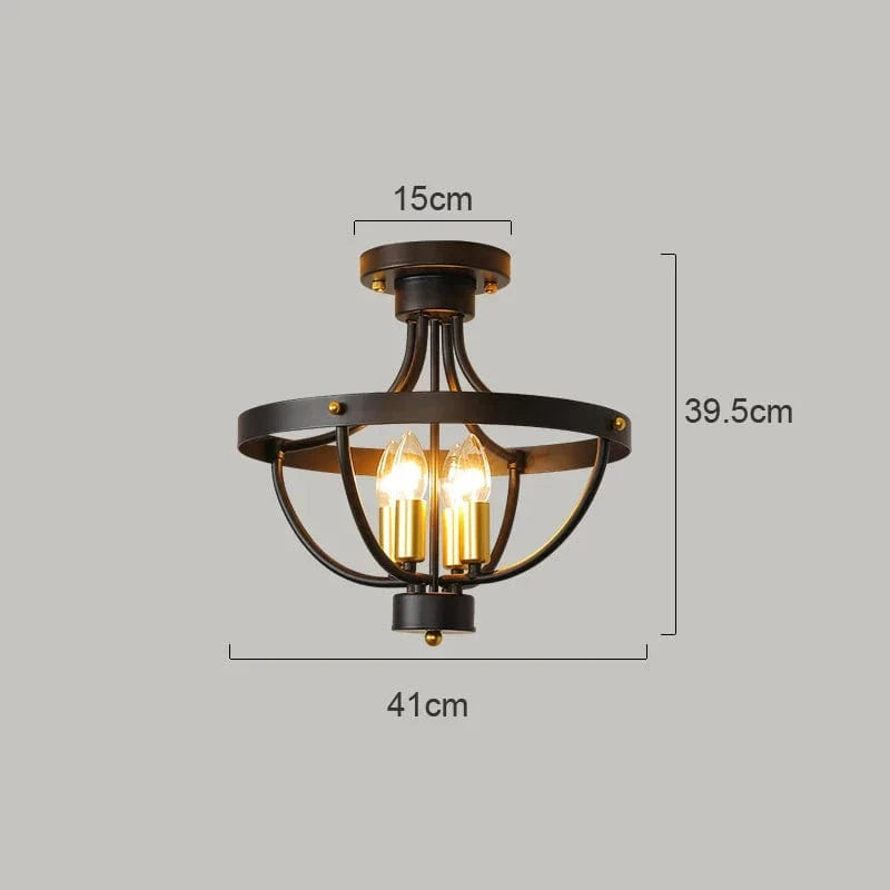 Lustre Géométrique Moderne de Ferme - Éclairage Suspendu Rustique