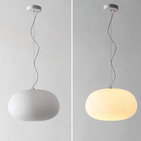 Suspension LED en verre blanc Caligari