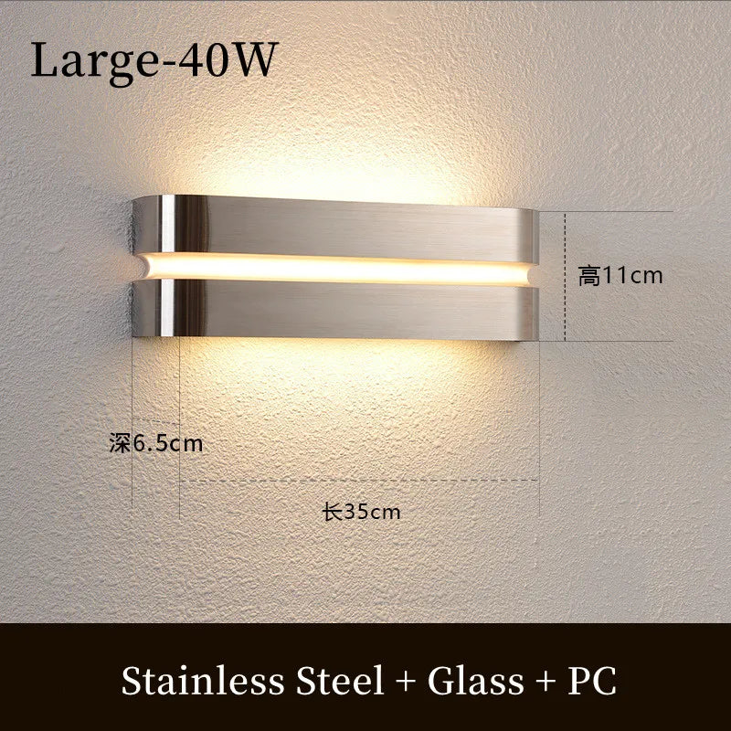 Applique murale LED moderne en acier inoxydable étanche pour extérieur - Luminix™