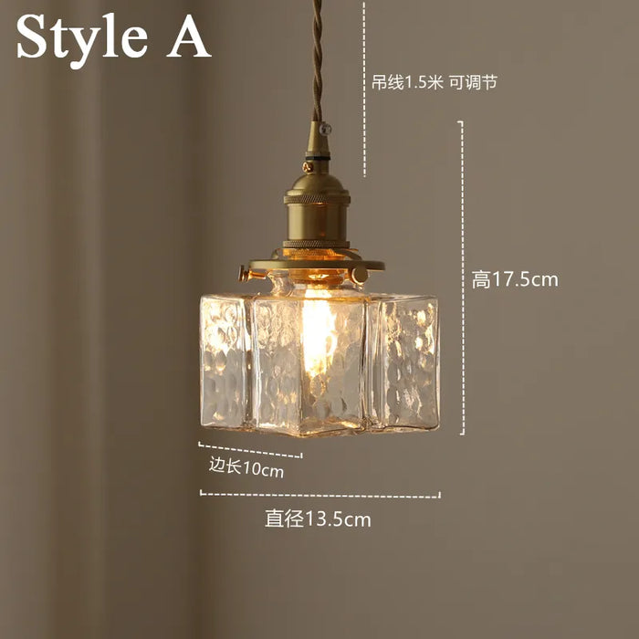 Lustre en verre rétro minimaliste nordique pour chambre à coucher ou salon