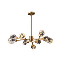 Lustre de Luxe en Laiton Diamant Cristal LED Moderne