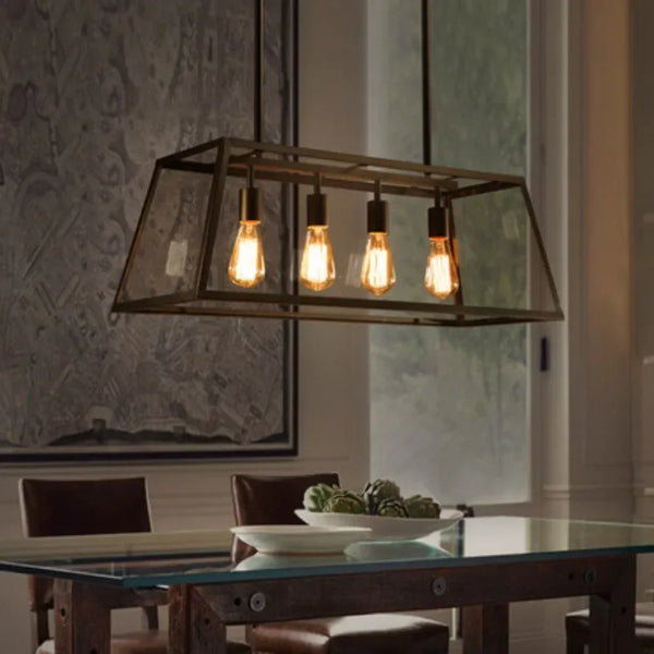 Lustre rectangulaire Vintage Industriel Loft Restaurant