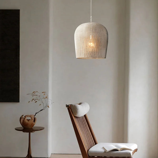 Suspension japonaise Wabi Sabi en rotin artisanal