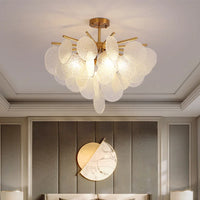Lustre en verre de luxe avec carillons éoliens romantiques