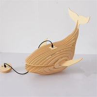 Lampe en bois de baleine: suspension d'art moderne