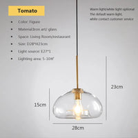 Lustre LED en verre industriel