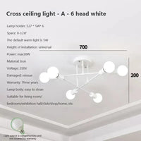 Lustre LED Moderne Chic en Noir, Blanc et Or