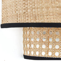 Applique murale Wabi Sabi Vintage en rotin fait main with LED lighting