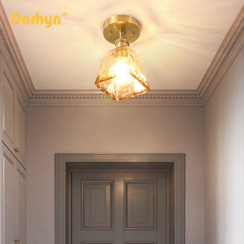 Lustre plafonnier nordique en verre pour Loft et maison industrielle