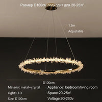 Lustre Nordique de Luxe en Cristal - Décoration Moderne