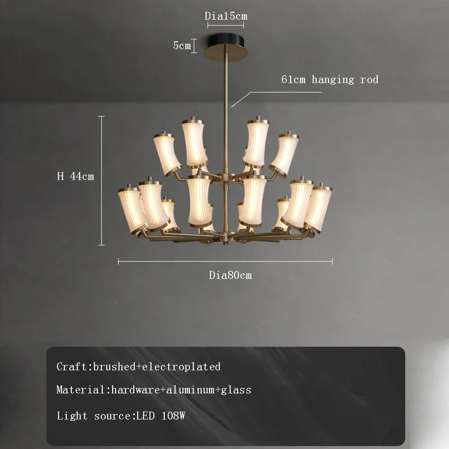 Lustre LED en verre design moderne de luxe 2024 - Édition Prestige