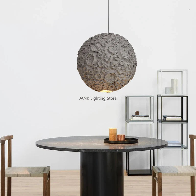 Lampe de salon Wabi Sabi Style - Suspension japonaise grise Design Loft
