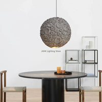 Lampe de salon Wabi Sabi Style - Suspension japonaise grise Design Loft