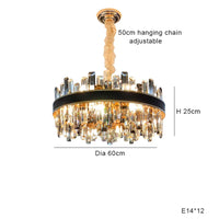 Lustre de Luxe Vintage Design 2024 - LED Cuir Cristal Élégant