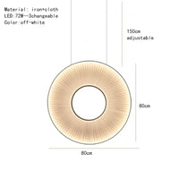 Lustre moderne Iris LED en tissu pour décoration d'hôtel