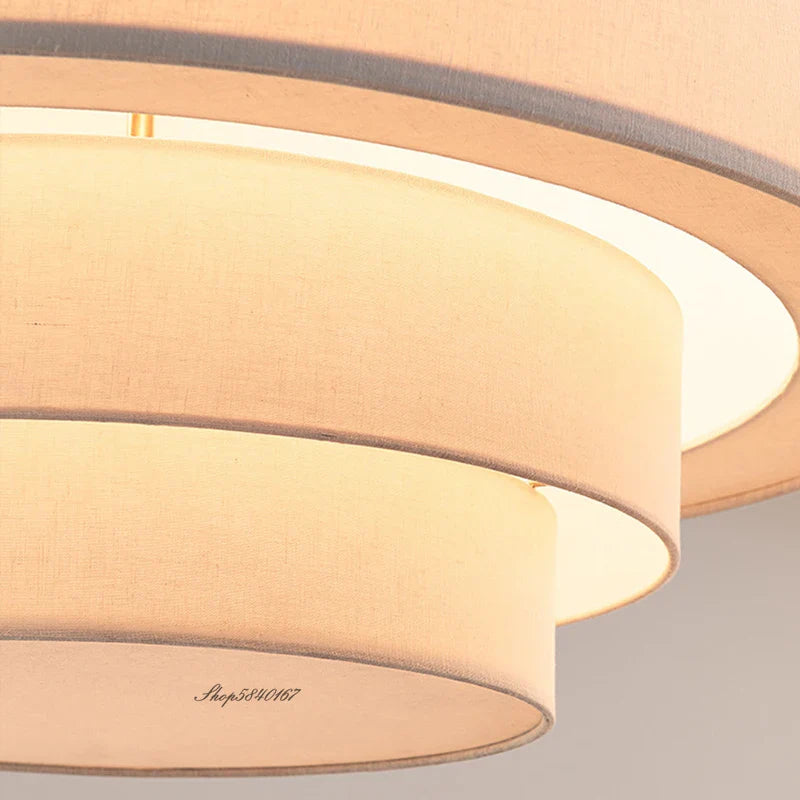 Lustre japonais en tissu LED modernes.