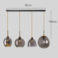 Suspension Nordique en Verre Fumé pour Éclairage Intérieur