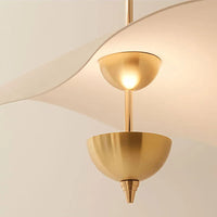 Lampe Suspension Feuille de Lotus en Métal Doré - Luminaires Art Déco