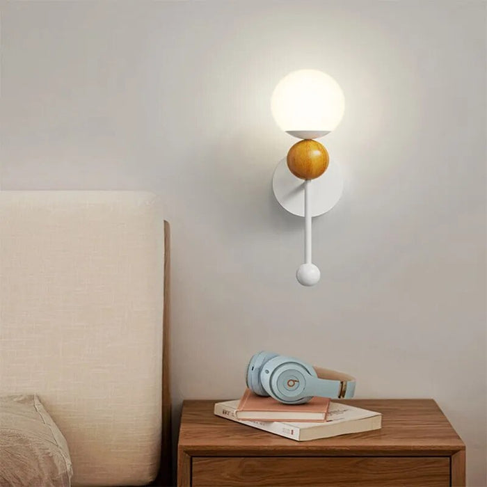 Applique murale LED nordique en bois