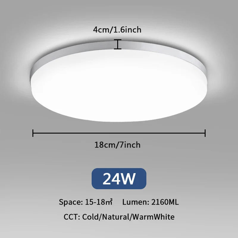 Plafonnier LED Ultra Mince - Forme Ronde & Carrée
