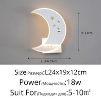 Applique murale LED Lune - Élégance moderne et minimaliste avec chargeur USB