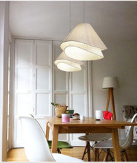 Lustre Suspendu SANDYHA Minimaliste Moderne en Tissu Crème