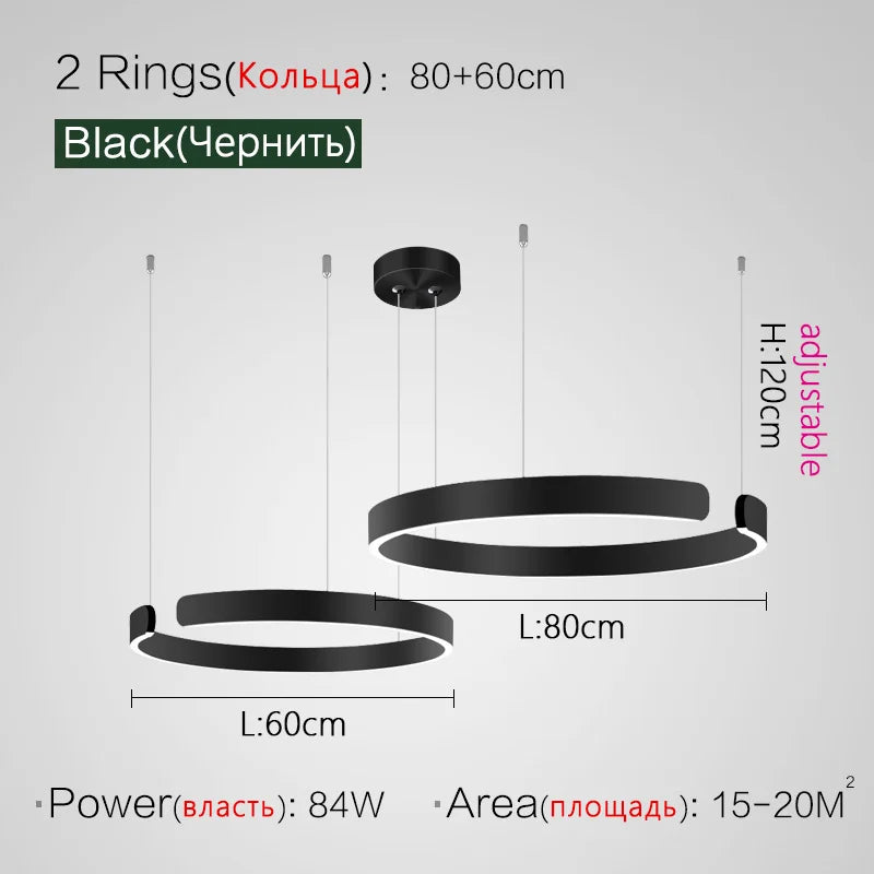 Lustre Anneau Nordique LED Réglable pour Salle à Manger - Collection Maison Luminaires