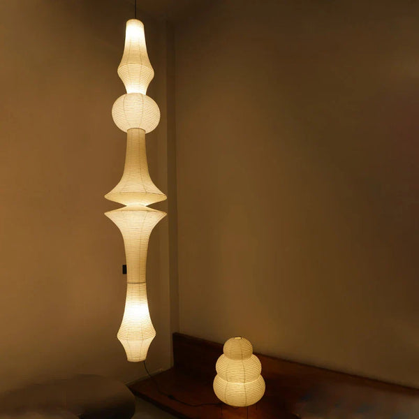 Lustre Nordique Wabi Sabi Vent Papier de Riz Suspension LED Lumières