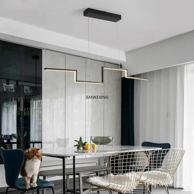 Lustre LED Design Réglable pour un Intérieur Moderne