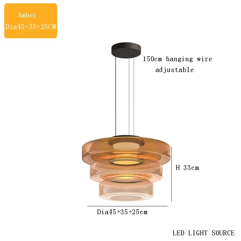 Lustre en verre italien minimaliste