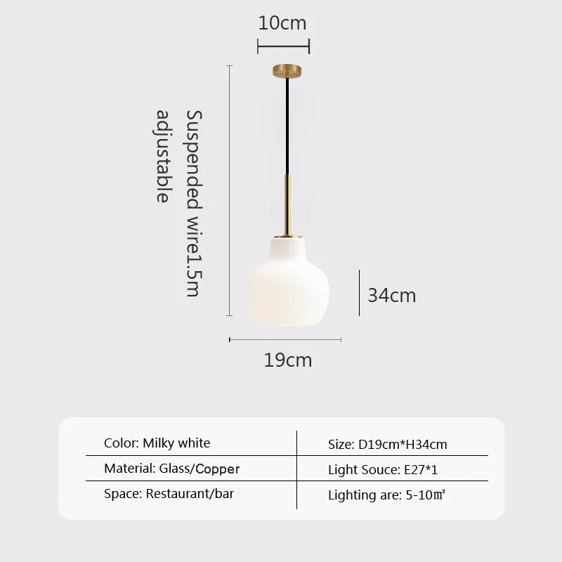 Suspension LED en cuivre vintage