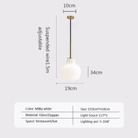 Suspension LED en cuivre vintage