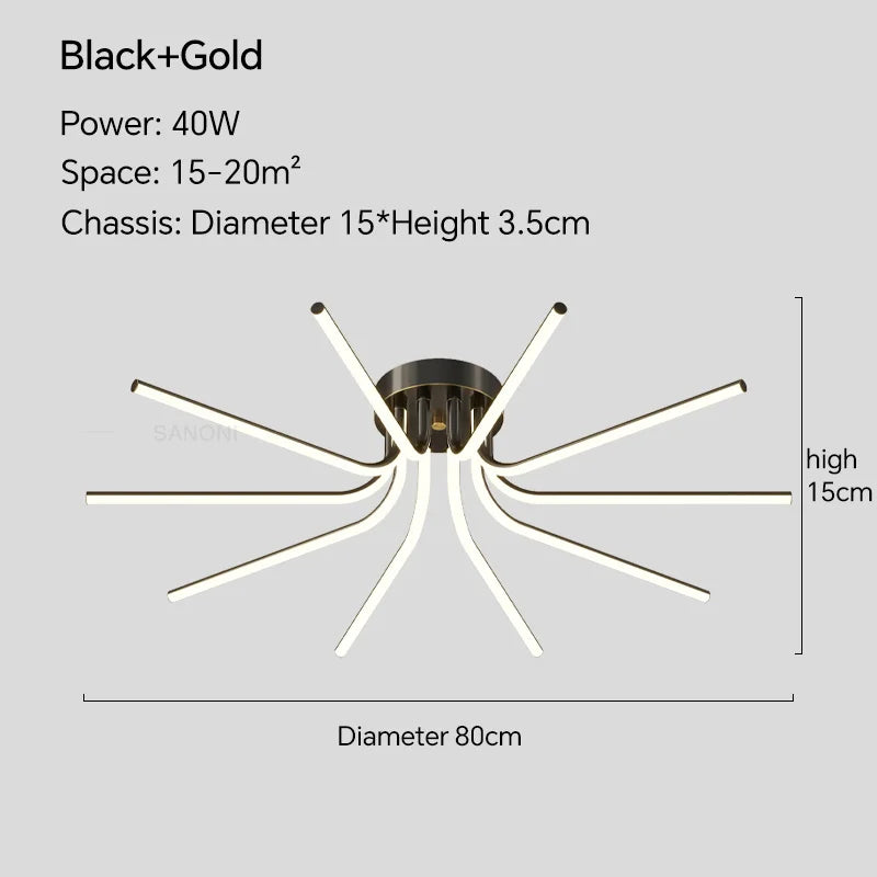 Plafonnier LED en cuivre au design contemporain