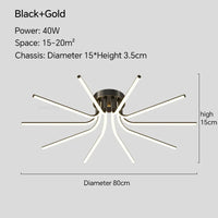 Plafonnier LED en cuivre au design contemporain