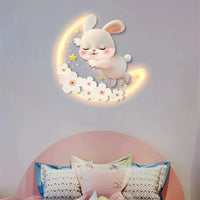 Fraise Lapin - Lampe Murale LED Acrylique pour Chambre Enfants