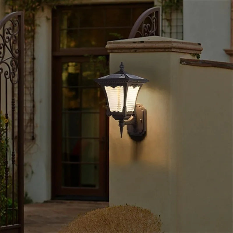 Applique murale solaire extérieur luminaire moderne LED étanche pour Patio, cour, porche, balcon, cour, Villa, allée