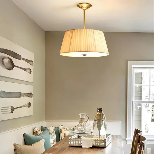 Plafonnier nordique en tissu et cuivre Joliment Simple