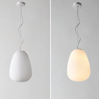 Suspension LED en verre blanc Caligari
