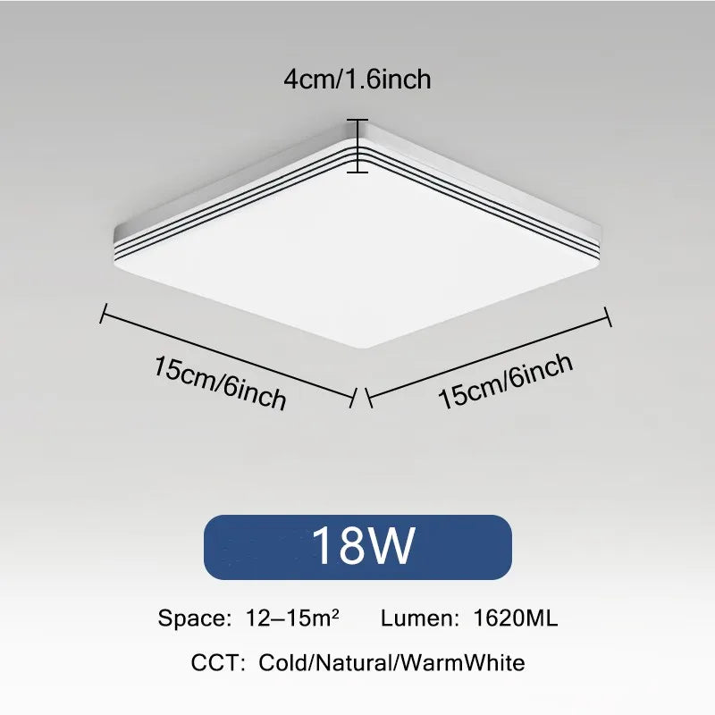 Plafonnier LED Ultra Mince - Forme Ronde & Carrée