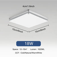 Plafonnier LED Ultra Mince - Forme Ronde & Carrée
