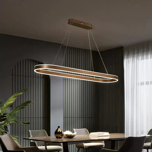 Lustre LED à Anneau Moderne avec Intensité Variable et Décor Minimaliste