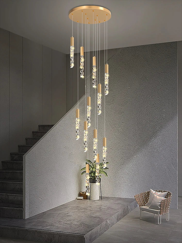 Suspension d'escalier en cristal Luxe & Élégance