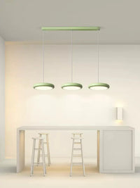 Lustre LED Nordique Vert 1-3 Tête Disque Suspension - Luminaire Design pour Salon, Chambre, Cuisine - Décor Maison