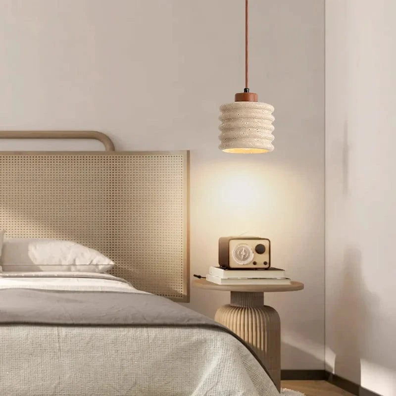 Suspension LED en pierre naturelle vintage