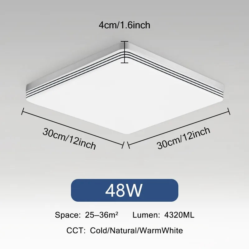 Plafonnier LED Ultra Mince - Forme Ronde & Carrée