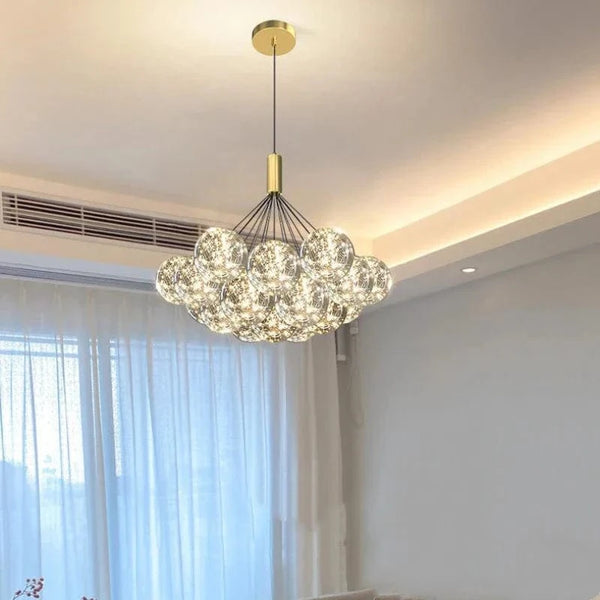 Lampe suspendue LED en verre transparent - Design moderne et réglable en hauteur