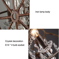 Lustre style loft américain rétro en cristal pour bar & restaurant