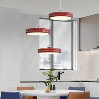 Suspension de luxe moderne dimmable avec abat-jour circulaire en fer - Collection Élégance contemporaine